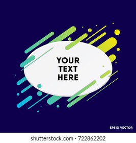 Modern text box with colorful stripes and dark blue background. Ideal for motivational quotations.