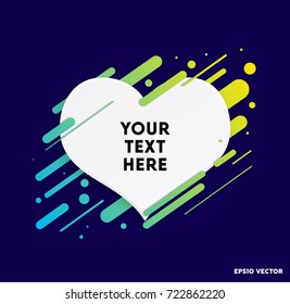 Modern text box with colorful stripes and dark blue background. Ideal for motivational quotations.