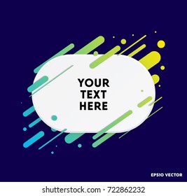 Modern text box with colorful stripes and dark blue background. Ideal for motivational quotations.