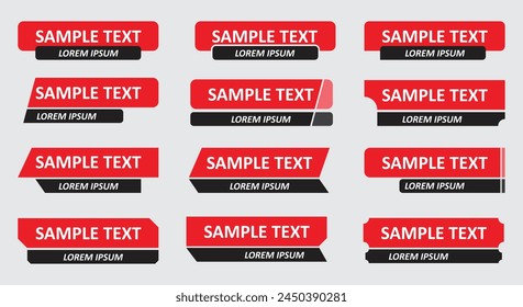 modern text box red and black color. lower third text template