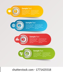 modern text box template, 4 element Infographics banner 