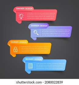 modern text box template, infographics banner 