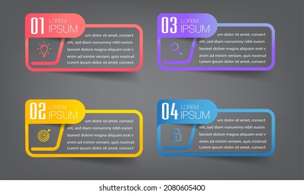 modern text box template, infographics banner 