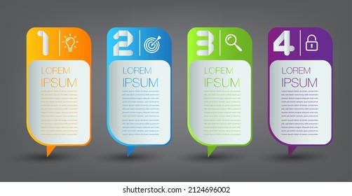 modern text box template, infographics banner