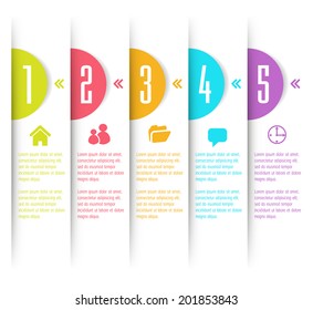 Modern text box template. Number. Icon.