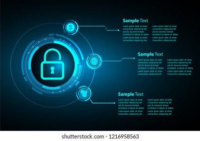 modern text box template for website computer graphic technology, banner infographics. security key