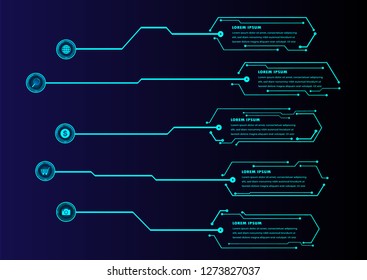 modern text box template for website computer graphic technology, banner Infographics