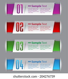 Modern text box template for website, numbers.