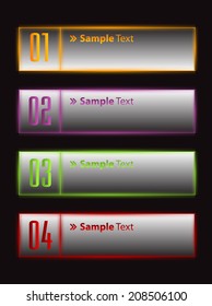modern text box template for website and graphic, numbers, icon. 