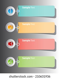 modern text box template for website and graphic, numbers, icon.