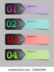 modern text box template for website and graphic, numbers, icon.