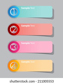 modern text box template for website and graphic, numbers, icon.