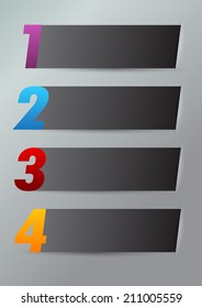 modern text box template for website and graphic, numbers, icon.