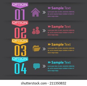 modern text box template for website graphic and business, numbers, icon. 