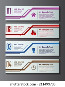 modern text box template for website and graphic, numbers, icon. 