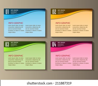 modern text box template for website and graphic, numbers, icon. 