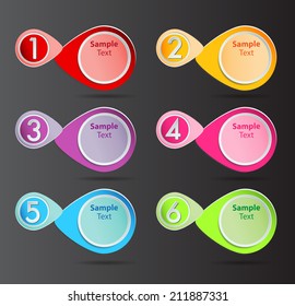 modern text box template for website and graphic, numbers, icon. 