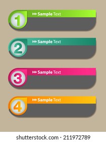 modern text box template for website and graphic, numbers, icon. 