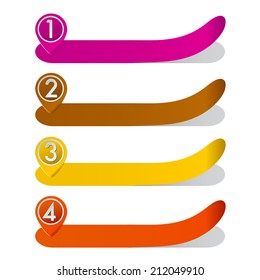 modern text box template for website and graphic, numbers, icon. 