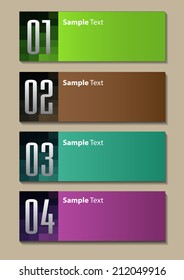 modern text box template for website and graphic, numbers, icon. 