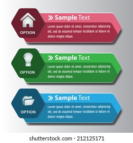 modern text box template for website and graphic, numbers, icon. 