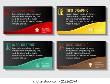 modern text box template for website and graphic, numbers, icon. 