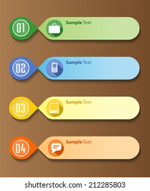 modern text box template for website and graphic, numbers, icon. 