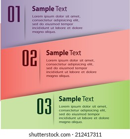 modern text box template for website and graphic, numbers, icon. 