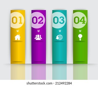 modern text box template for website and graphic, numbers, icon. 