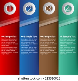 modern text box template for website and graphic, numbers, icon. 