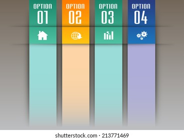 modern text box template for website and graphic, numbers, icon. 