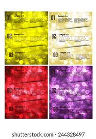 modern text box template for website computer graphic and internet, numbers. Defocused Light, Flickering Lights, Vector abstract festive background. brochure. many. various.