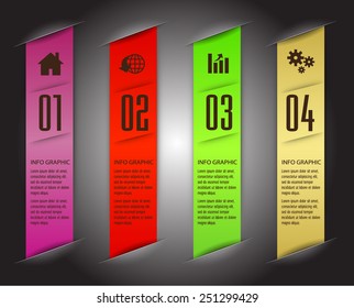 modern text box template for website computer graphic and internet, numbers. label. ribbon
