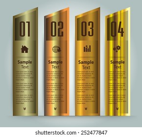 modern text box template for website computer graphic and internet, numbers. label. gold