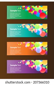 modern text box for website and business. Colorful Defocused Light, Flickering Lights background.