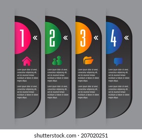 modern text box for website graphic and business, numbers, icon. 