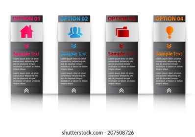 modern text box for website graphic and business, numbers, icon. 