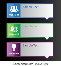 modern text box for website graphic and business, icon. 
