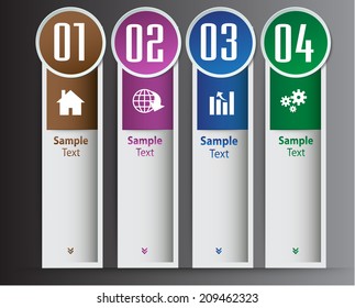 modern text box for website graphic and business, numbers, icon. 