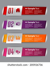 modern text box for website, numbers, icon. 