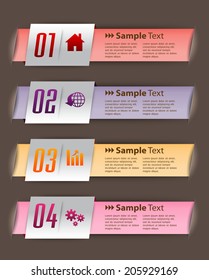 modern text box for website, numbers, icon. 