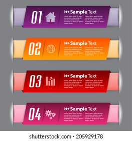 modern text box for website, numbers, icon. 