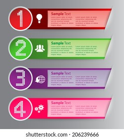 modern text box for website, numbers, icon, info graphic.