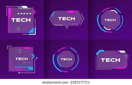 Modern Text boxes collection with abstract technology