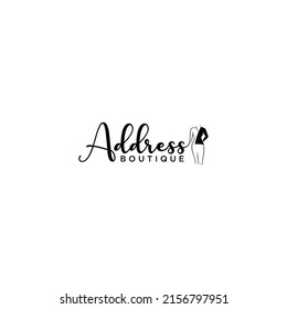 Modern text design with dress form for style and fashion branding