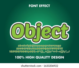 	
Modern text effect green style, typeface for t shirt and merchandise design. cool design style. full set alphabet, number and symbol. premium vector