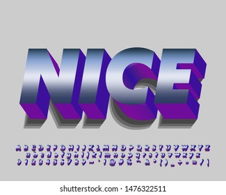 Modern text effect with metal gradient