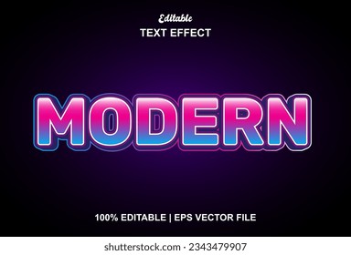 modern text effect with purple color graphic style and editable.