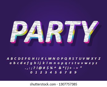 Modern text effects with colorful layer and detail texture