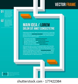 Modern text frame with 3d elements. EPS10.